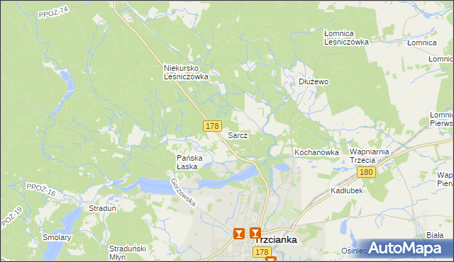 mapa Sarcz, Sarcz na mapie Targeo