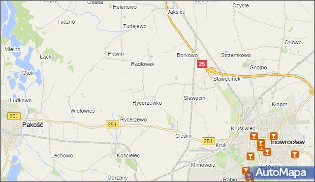mapa Sójkowo gmina Inowrocław, Sójkowo gmina Inowrocław na mapie Targeo