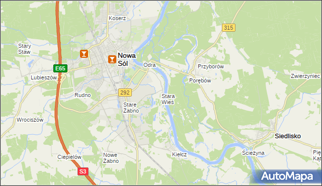 mapa Stara Wieś gmina Nowa Sól, Stara Wieś gmina Nowa Sól na mapie Targeo
