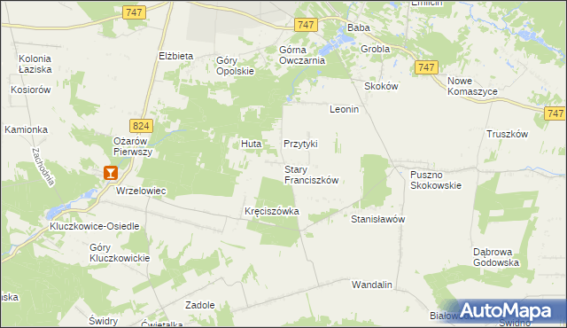 mapa Stary Franciszków, Stary Franciszków na mapie Targeo