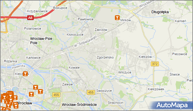 mapa Zgorzelisko, Zgorzelisko na mapie Targeo