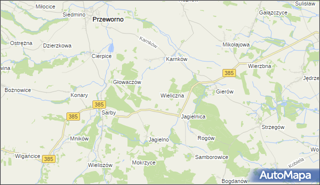 mapa Wieliczna gmina Przeworno, Wieliczna gmina Przeworno na mapie Targeo