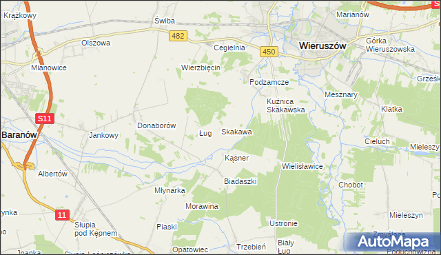 mapa Skakawa, Skakawa na mapie Targeo