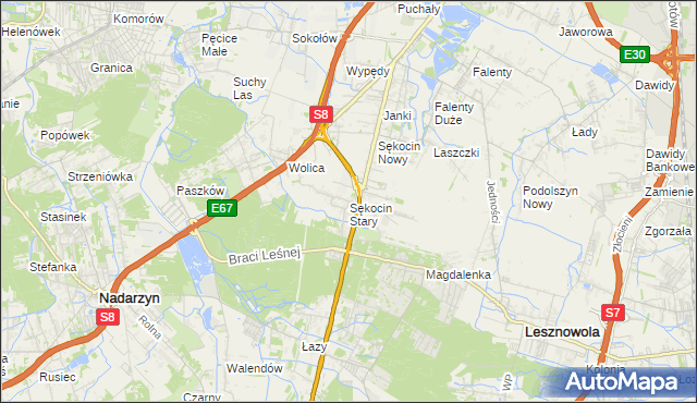 mapa Sękocin Stary, Sękocin Stary na mapie Targeo