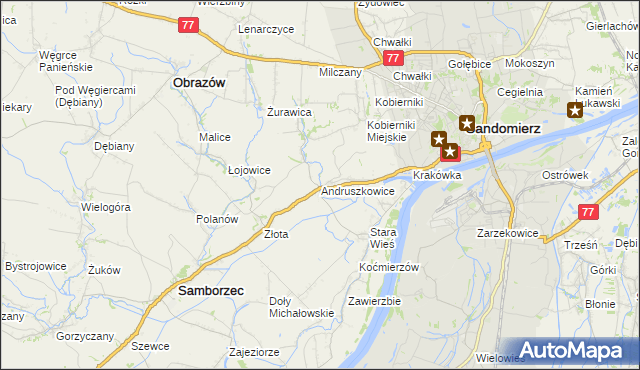 mapa Andruszkowice, Andruszkowice na mapie Targeo