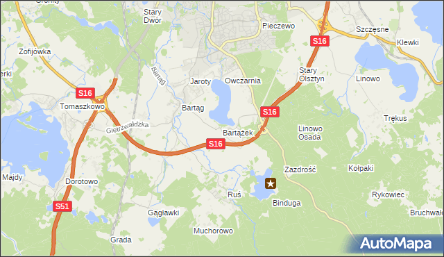 mapa Bartążek, Bartążek na mapie Targeo