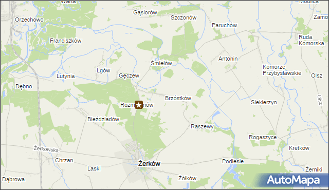 mapa Brzóstków, Brzóstków na mapie Targeo