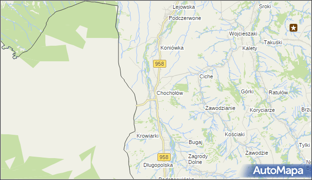 mapa Chochołów gmina Czarny Dunajec, Chochołów gmina Czarny Dunajec na mapie Targeo