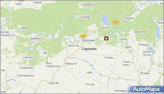 mapa Ciechocin powiat golubsko-dobrzyński, Ciechocin powiat golubsko-dobrzyński na mapie Targeo