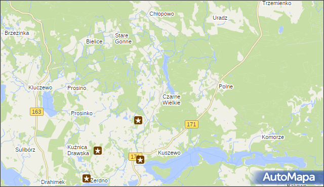 mapa Czarne Wielkie, Czarne Wielkie na mapie Targeo