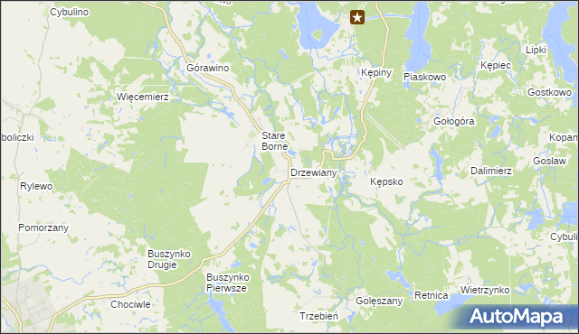 mapa Drzewiany, Drzewiany na mapie Targeo