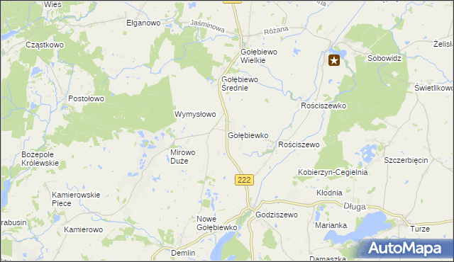 mapa Gołębiewko gmina Trąbki Wielkie, Gołębiewko gmina Trąbki Wielkie na mapie Targeo