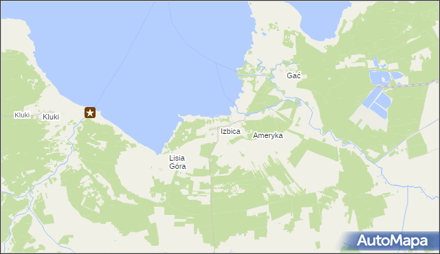 mapa Izbica gmina Główczyce, Izbica gmina Główczyce na mapie Targeo