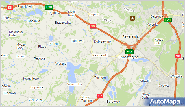 mapa Karczemki gmina Szemud, Karczemki gmina Szemud na mapie Targeo