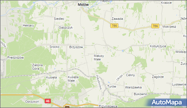 mapa Małusy Małe, Małusy Małe na mapie Targeo