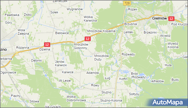 mapa Mroczków Duży, Mroczków Duży na mapie Targeo