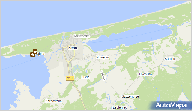 mapa Nowęcin, Nowęcin na mapie Targeo