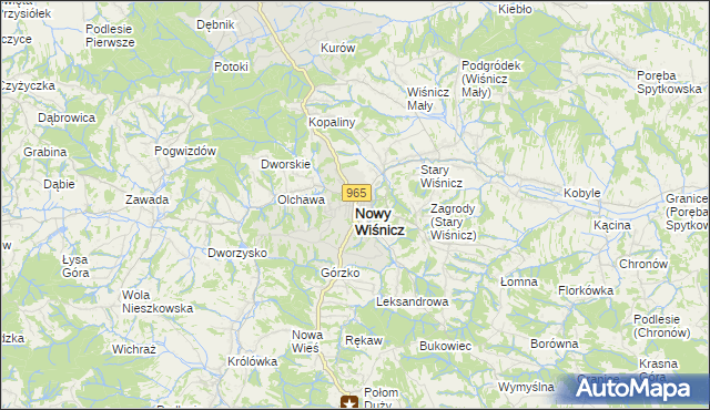mapa Nowy Wiśnicz, Nowy Wiśnicz na mapie Targeo
