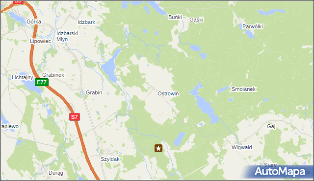 mapa Ostrowin, Ostrowin na mapie Targeo