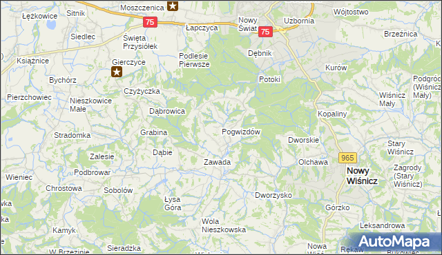 mapa Pogwizdów gmina Bochnia, Pogwizdów gmina Bochnia na mapie Targeo