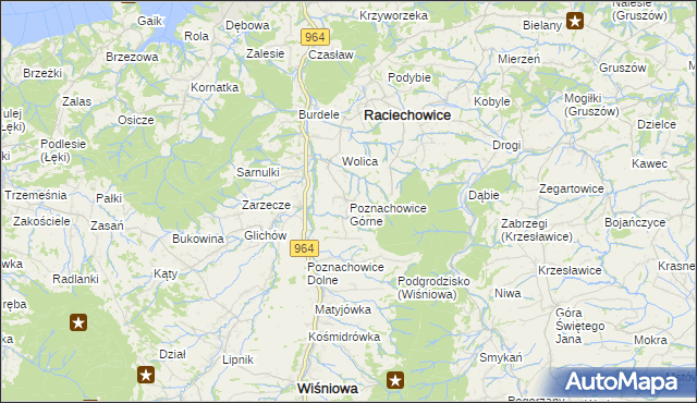 mapa Poznachowice Górne, Poznachowice Górne na mapie Targeo