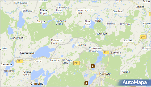 mapa Prokowo, Prokowo na mapie Targeo