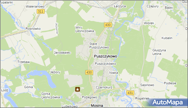 mapa Puszczykowo powiat poznański, Puszczykowo powiat poznański na mapie Targeo