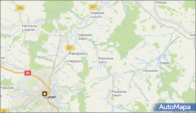 mapa Radostów Dolny, Radostów Dolny na mapie Targeo