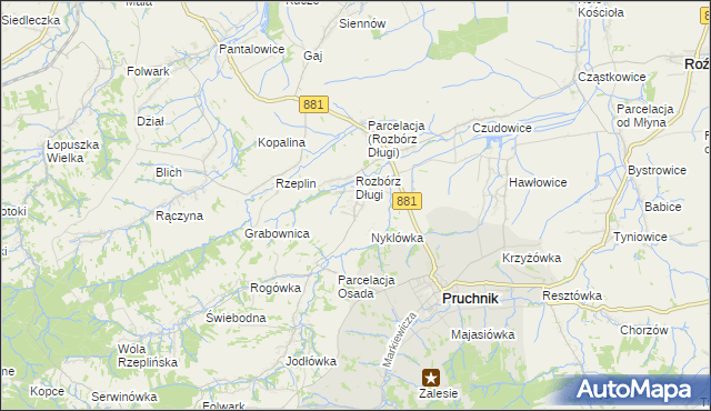 mapa Rozbórz Okrągły, Rozbórz Okrągły na mapie Targeo