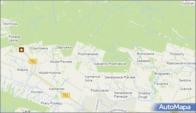 mapa Siekierno-Przedgrab, Siekierno-Przedgrab na mapie Targeo