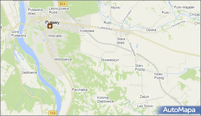 mapa Skowieszyn, Skowieszyn na mapie Targeo