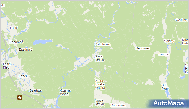 mapa Stara Rzeka gmina Osie, Stara Rzeka gmina Osie na mapie Targeo