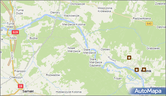 mapa Stare Mierzwice, Stare Mierzwice na mapie Targeo