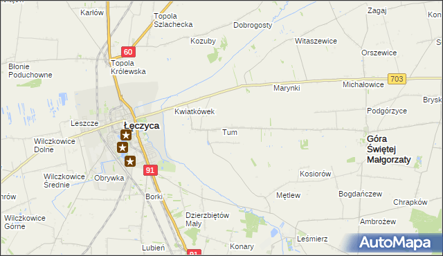 mapa Tum, Tum na mapie Targeo
