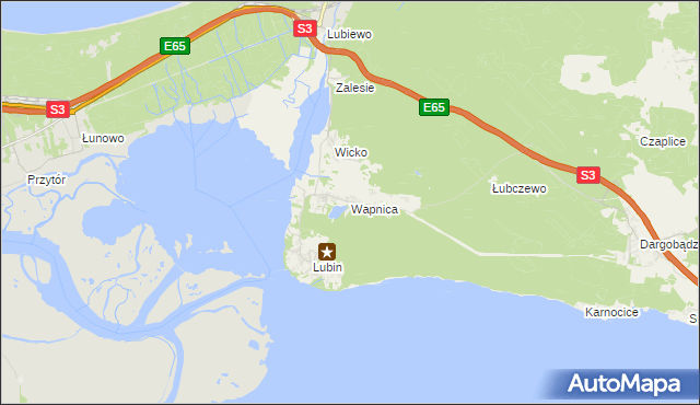 mapa Wapnica gmina Międzyzdroje, Wapnica gmina Międzyzdroje na mapie Targeo