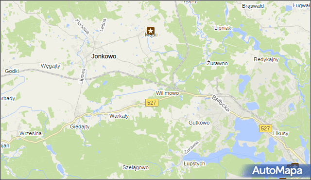 mapa Wilimowo, Wilimowo na mapie Targeo