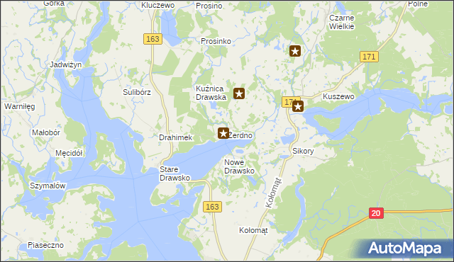 mapa Żerdno, Żerdno na mapie Targeo