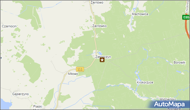 mapa Zielonczyn gmina Stepnica, Zielonczyn gmina Stepnica na mapie Targeo