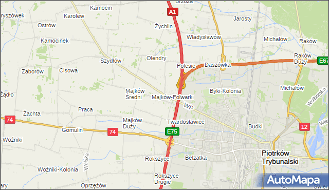 mapa Szydłówka gmina Grabica, Szydłówka gmina Grabica na mapie Targeo