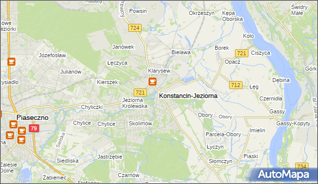 mapa Konstancin-Jeziorna, Konstancin-Jeziorna na mapie Targeo