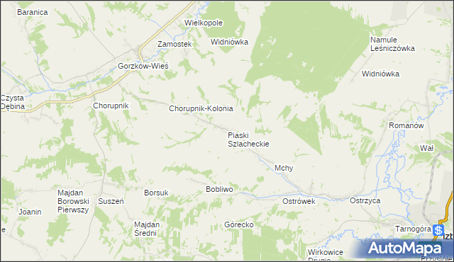 mapa Piaski Szlacheckie, Piaski Szlacheckie na mapie Targeo