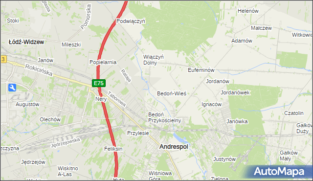 mapa Bedoń-Wieś, Bedoń-Wieś na mapie Targeo