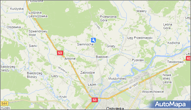 mapa Białobiel, Białobiel na mapie Targeo