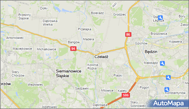 mapa Czeladź, Czeladź na mapie Targeo