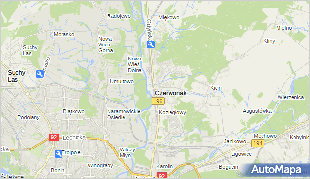 mapa Czerwonak, Czerwonak na mapie Targeo