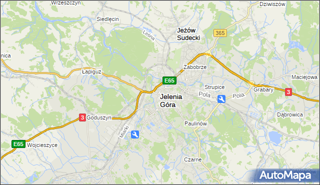 mapa Jelenia Góra, Jelenia Góra na mapie Targeo