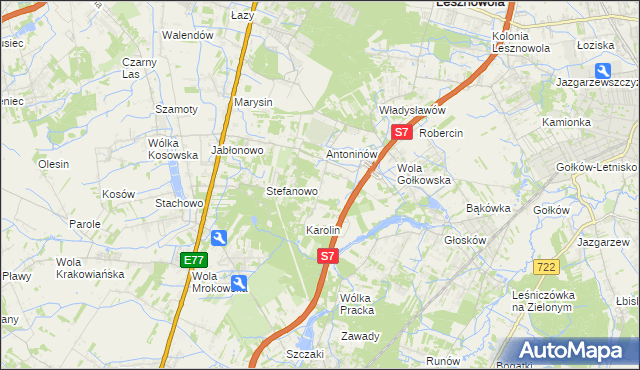 mapa Mieszkowo gmina Piaseczno, Mieszkowo gmina Piaseczno na mapie Targeo