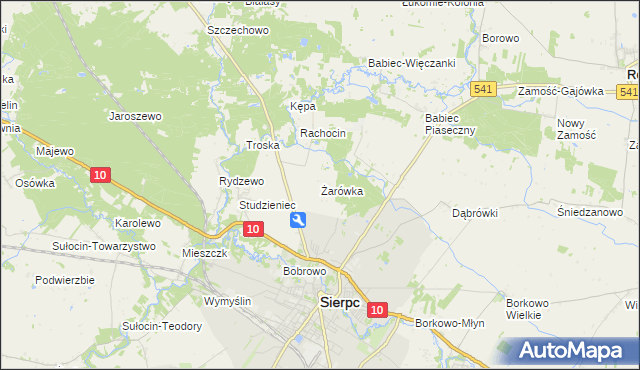 mapa Żarówka gmina Sierpc, Żarówka gmina Sierpc na mapie Targeo
