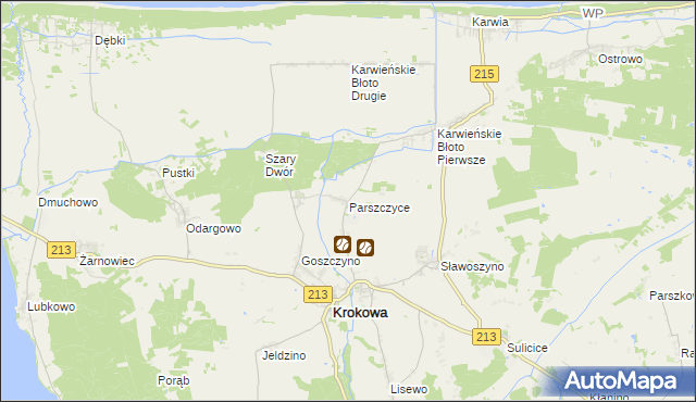 mapa Parszczyce, Parszczyce na mapie Targeo