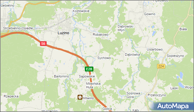 mapa Sychowo, Sychowo na mapie Targeo